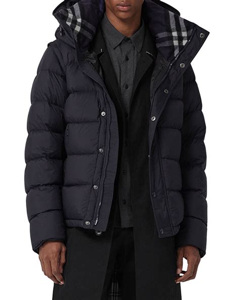 burberry goose down jacket men's|Nylon Puffer Coat in Charcoal grey .